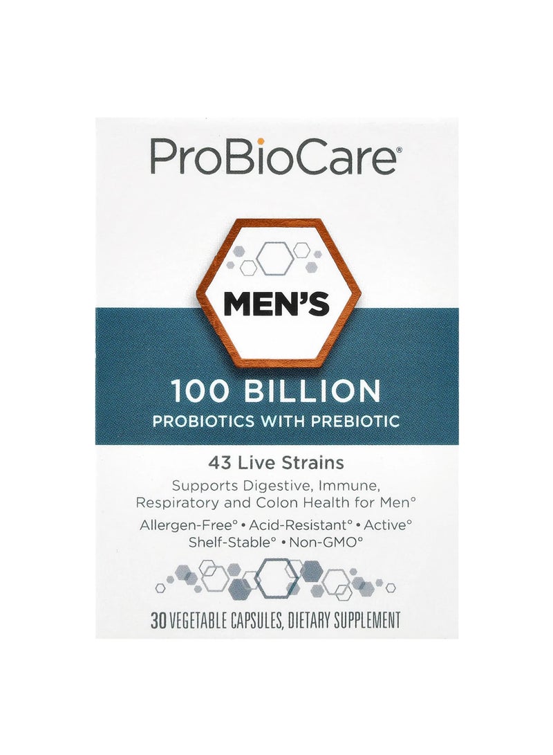 Men's Probiotics with Prebiotic, 30 Vegetable Capsules